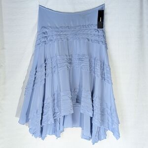 DKNY Lavender Blue Ruffled Handkerchief Hem Skirt